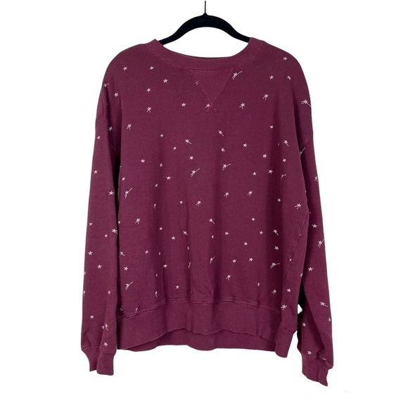 Lou & Grey Loft Burgundy Embroidered Shooting Star Terry Sweatshirt Top
Size S - Picture 1 of 6